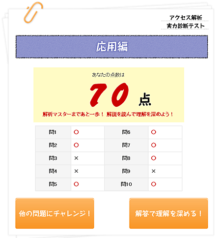 アクセス解析実力診断テスト　応用編