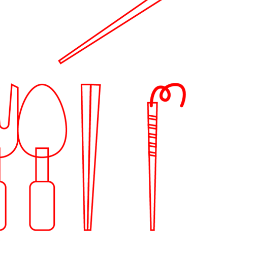 菜箸を描く - キッチンアイコン作ってる（2日目）