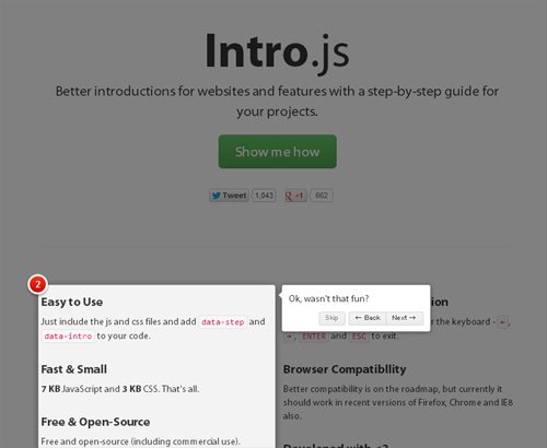 次のステップはこうなる - 簡単にWebサイトツアーが作れるスクリプト「Intro.js」