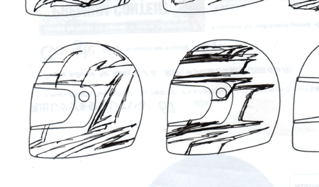 下書きから - 2013シーズンF1ドライバーのヘルメットアイコン作った　その3
