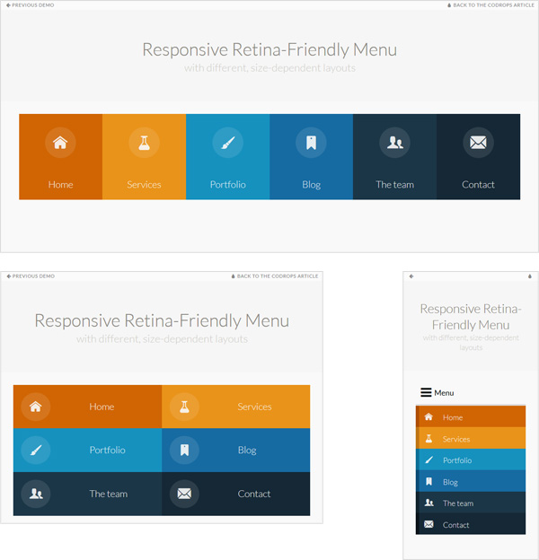 Responsive Retina-Ready Menu - レスポンシブデザインのナビゲーションアイデアいろいろ