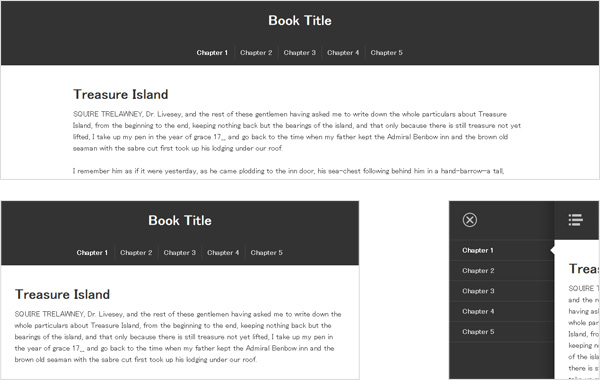 Slideout Menu - レスポンシブデザインのナビゲーションアイデアいろいろ