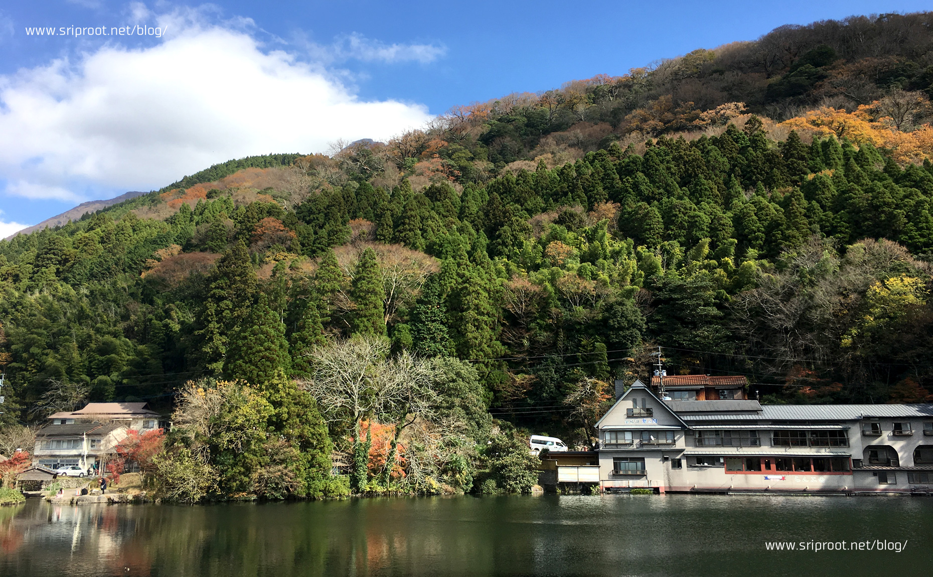 金鱗湖からペンション豊の国